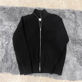 Margiela all wool version high collar zipper cardigan sweater jacket-4471