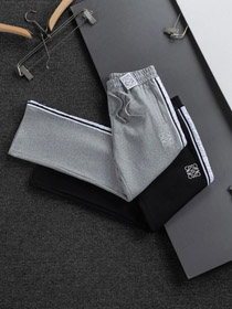 Lowe new straight-leg trousers with side stripes and webbing-4921